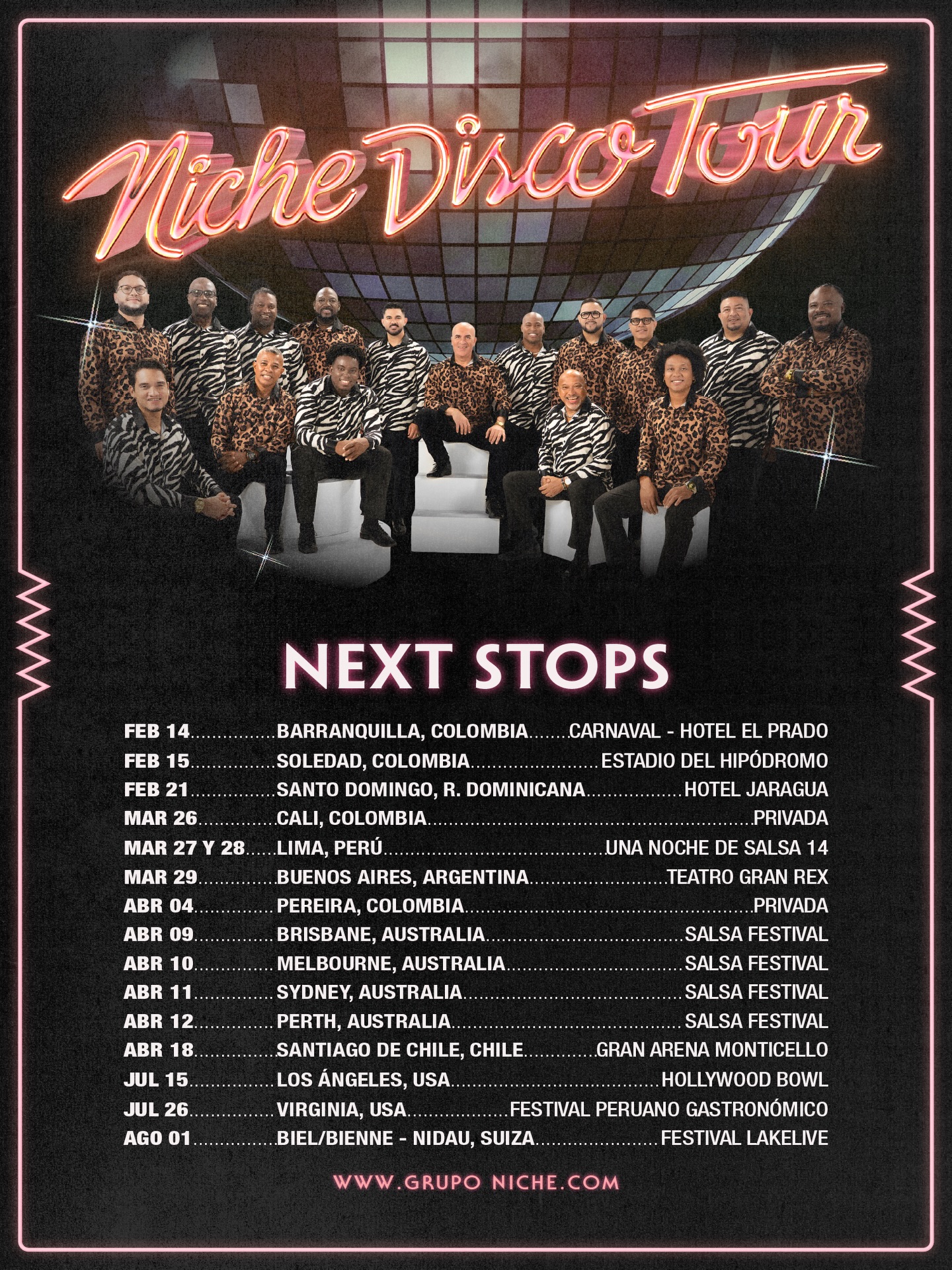 Grupo Niche Niche Disco Tour Poster 2026–2027